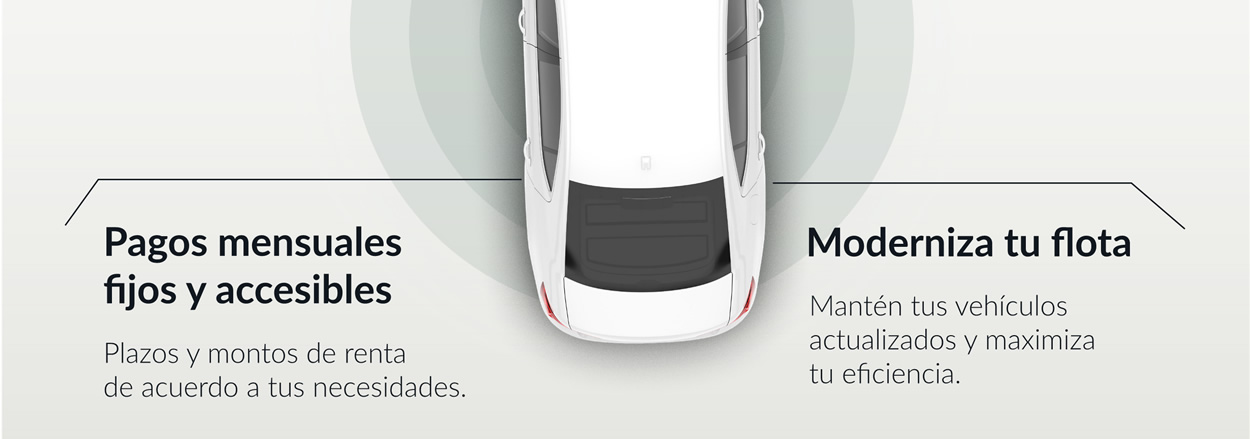 Pagos mensuales fijos y accesibles: Plazos y montos de renta de acuerdo a tus necesidades. Moderniza tu flota: Mantén tus vehículos actualizados y maximiza tu eficiencia.